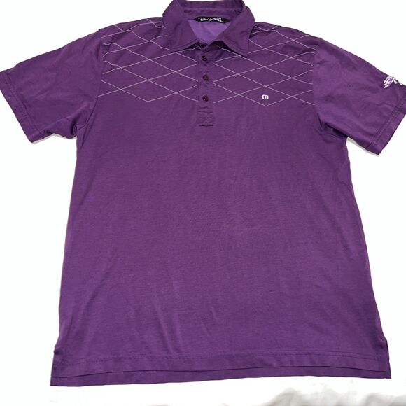 Travis Mathew Torrey Pines Golf Polo Shirt Men’s L Purple White Embroidered Peru - Picture 1 of 11